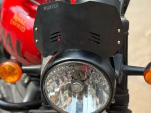 Royal Enfield Hunter Front Headlight Metal Visor | Heavy-Duty Matte Black Windshield Cover for Hunter 350 | Perfect Fit Stylish Front Protection Accessory